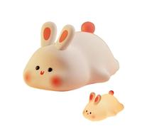 Linsition Rabbit Silicone Night Light Bunny Squishy Lamp 3 Modes Animal Night Light, Touch Night Lights Indoor, Cute Animal Lamps, USB Rechargeable
