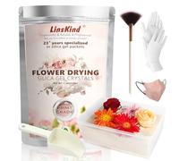 LinsKind Silica Gel Flower Drying Crystals, 2LBS Flower Drying Silica Gel Crystals, Rechargeable Flower Preservation kit, 8 in1 Moisture Absorbers Silica Crystals Beads for DIY Wedding Bouquet Flower