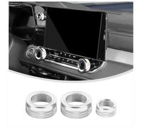 Linskip Dash Knob Covers for GMC Canyon 2023 2024 2025 2026+, Aluminum Switch Control Knob Kits for Canyon Interior Accessories(Silver)
