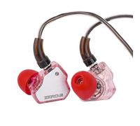 Linsoul 7Hz x Crinacle Zero:2 Updated 10mm Dynamic Driver in Ear Monitor | HiFi Wired Earbuds IEM, Neutral Warm Sound, with Transparent Shell, OFC Cable for Musician Gaming, Pink, 3.5mm with Mic