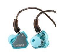 Linsoul 7Hz x Crinacle Zero:2 Updated 10mm Dynamic Driver in Ear Monitor | HiFi Wired Earbuds IEM, Neutral Warm Sound, with Transparent Shell, OFC Cable for Musician Gaming, Blue, Type-C with Mic