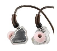Linsoul 7Hz x Crinacle Zero:2 Updated 10mm Dynamic Driver in Ear Monitor | HiFi Wired Earbuds IEM, Neutral Warm Sound, with Transparent Shell, OFC Cable for Musician Gaming, Silver, 3.5mm without Mic