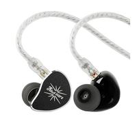 Linsoul Kiwi Ears Belle 10mm DLC Dynamic Driver In-Ear Monitor, HiFi Wired Earbuds with Dual Silver-Plated Cables, Professional IEM for Stage Performance/Gaming/Music Production (With MIC, Black)