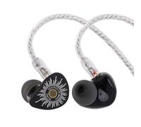 Linsoul Kiwi Ears x B_Media: Chorus in Ear Monitor,DLC Diaphragm Dynamic Driver Wired Earbuds CNC Metal Faceplate IEM,with Dual Silver-Plated Cable,Earphones for Audiophile (1, Black, 3.5mm with Mic)
