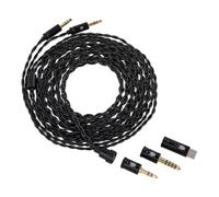 Linsoul Kiwi Ears x B_Media Terras Modular Headphone Cable, 3.5/4.4/Type-C | 4N Copper 4-Core 32AWG Upgrade Cable for Musicians Audiophiles Using Multiple Audio Sources, Dual 3.5mm, 2m