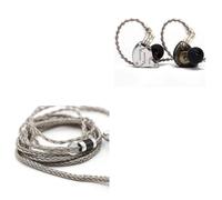 Linsoul KZ ZS10 Pro, 4B 1DD 5 Driver in Ear Monitor, HiFi Wired Earbuds, Gaming Earbuds (Without Mic, Black)+Tripowin Zonie IEM Cable, 1.25m (2pin 0.78mm, 3.5mm)