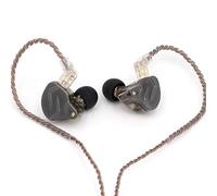 Linsoul KZ ZSN Pro Dual Driver 1BA+1DD Hybrid Metal Earphones HiFi in-Ear Monitor with Detachable Recessed 2Pin Cable, Zin Alloy Panel (Without Mic, Black)