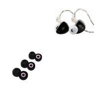 Linsoul SIMGOT EM6L 1DD + 4BA Hybrid Driver In-ear Monitor+Kiwi Ears Flex Earbud Tips, Replacement Silicone IEM Tips, 3 Pairs, S/M/L Size (Black)