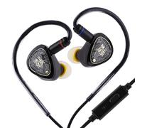 Linsoul TANGZU Wan'er S.G II 10mm Dynamic Driver HiFi Wired Earbuds IEMs | Gaming IEM Earphones with PET Diaphragm, 2Pin Detachable OFC Cable for Audiophile DJ Stage, Clear Black, 3.5mm w/ Mic