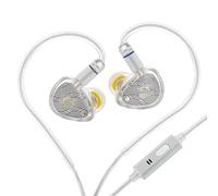 Linsoul TANGZU Wan'er S.G II 10mm Dynamic Driver HiFi Wired Earbuds IEMs | Gaming IEM Earphones with PET Diaphragm, 2Pin Detachable OFC Cable for Audiophile DJ Stage, Clear White, 3.5mm w/ Mic