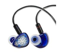 Linsoul TANGZU Wan'er S.G II In Ear Monitor, HiFI Wired Earbuds, 10mm Dynamic Driver PET Diaphragm Gaming IEM Earphones with 2Pin Detachable OFC Cable for Audiophile Musician (Clear Blue, Typec Mic)