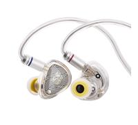 Linsoul TANGZU Wan'er S.G II In Ear Monitor, HiFI Wired Earbuds, 10mm Dynamic Driver PET Diaphragm Gaming IEM Earphones with 2Pin Detachable OFC Cable for Audiophile (Clear White, 3.5mm With Mic)