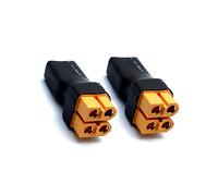 LinsyRC 2-Pack RC No Wire Adapter XT60 Plug Parallel Connector 2-Female to 1-Male Adapter Splitter for RC Lipo Battery