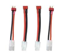 LINSYRC 2pcs Deans Style T-Plug Female Connector to Tamiya Male Connector and 2pcs Deans Style T-Plug Male Connector to Tamiya Female Connector for RC Lipo Battery