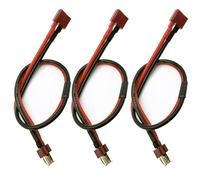 LINSYRC 3-Pack Deans T Plug Male Connector to Female Connector Cable Extension Lead 30CM 14AWG Wire for RC Battery Toy DIY Spare Part