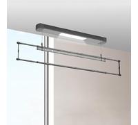 lint Electric Ceiling Clothes Drying RackSpaceSaving WallMounted Garment Rail with Lighting for Balcony & BathroomBlack Houre Solut