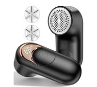 Lint Remover, Bobble Remover for Clothes, Rechargeable Debobbler 1200mmAh with LED Display, 3 Speeds Adjustable Fabric Shaver for Clothes, Sweater and Various Fabrics