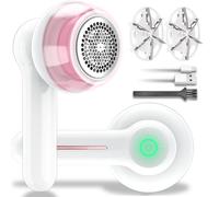 Lint Remover, Fabric Shaver Electric Bobble Remover for Clothes, USB Charging Fluff Remover Sweater Shaver with 2 Replacement Heads for Clothes Fabric