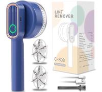 Lint Remover, Fabric Shaver Electric Bobble Remover for Clothes, USB Charging Fluff Remover Sweater Shaver with 2 Replacement Heads for Clothes Fabric