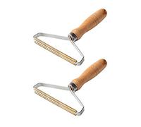 Lint Remover, Lint Shaver No More Lint, Portable Manual Clothes Lint Roller with Long Wooden Handle Restores Your Clothes, Fabrics, Carpet - 2Pc