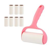 Lint Roller With 8 Rolls Refills Sticky Paper Tearable Adhesive Pet Hair Remover
