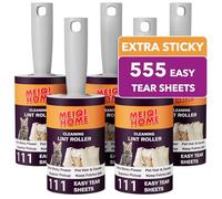 Lint Rollers for Pet Hair Extra Sticky, 555 Sheets Mega Value Set Lint Roller with 5 Upgraded Handles, 5 Rollers Portable Pet Lint Remover for Clothes, Furniture, Carpet, Dog & Cat Hair Removal