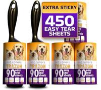 Lint Rollers Value Pack of 450 Sheets / 5 Refills, Sticky Roller, Lint Remover for Dog, Cat, Pet Hair, Lint Rollers for Clothes, Carpet, Couch, Furniture, Car Seats