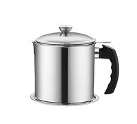 Lintat Filter Oil Can 1.2 L Stainless Steel Strainer and Container Oil Storage Pot with Dust-Proof Lid for Kitchen Cooking Frying Oil