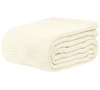 Linteum Textile Hospital Thermal SNAGLESS Spread Blanket, 100% Cotton (74x100 in, Cream)