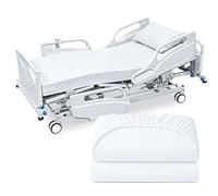 Linteum Textile Supply Bariatric Jersey Knit Fitted Sheets, 42"x84"x14" - 2 Pack - Soft Cotton Blend Hospital Bed Sheets for Nursing Homes, Assisted Living & Healthcare Use - White