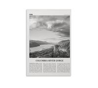 LINTEZHG Columbia River Gorge Black and White Poster Decorative Painting Canvas Wall Art Living Room Poster Bedroom Painting Wall Art Picture Print Modern Family Room Decor 16 x 24 Inches (40 x 60 cm)