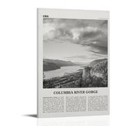 LINTEZHG Columbia River Gorge Black and White Poster Decorative Painting Canvas Wall Art Living Room Poster Bedroom Painting Wall Art Picture Print Modern Family Room Decor 08 x 12 inches (20 x 30 cm)