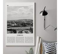 LINTEZHG Corona Black and White Poster Decorative Painting Canvas Wall Art Living Room Poster Bedroom Painting Wall Art Picture Print Modern Family Room Decor 16 x 24 Inches (40 x 60 cm)