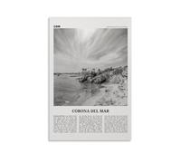 LINTEZHG Corona Del Mar Black and White Poster Decorative Painting Canvas Wall Art Living Room Poster Bedroom Painting Wall Art Picture Print Modern Family Room Decor 24 x 36 inches (60 x 90 cm)