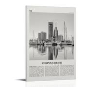 LINTEZHG Corpus Christi Black and White Poster Decorative Painting Canvas Wall Art Living Room Poster Bedroom Painting Wall Art Picture Print Modern Family Room Decor 16 x 24 Inches (40 x 60 cm)