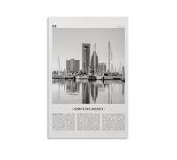 LINTEZHG Corpus Christi Black and White Poster Decorative Painting Canvas Wall Art Living Room Poster Bedroom Painting Wall Art Picture Print Modern Family Room Decor 24 x 36 inches (60 x 90 cm)