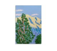 LINTEZHG David Hockney Mountain And Tree Poster Decorative Painting Canvas Wall Art Living Room Poster Bedroom Painting Wall Art Picture Print Modern Family Room Decor 12 x 18 Inches (30 x 45 cm)