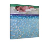 LINTEZHG DAVID HOCKNEY Sun Worshippers Poster Decorative Painting Canvas Wall Art Living Room Poster Bedroom Painting Wall Art Picture Print Modern Family Room Decor 16 x 16 Inches (40 x 40 cm)