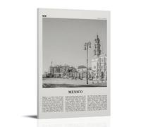 LINTEZHG Mexico Black and White Street Poster Decorative Painting Canvas Wall Art Living Room Poster Bedroom Painting Wall Art Picture Print Modern Family Room Decor 24 x 36 Inches (60 x 90 cm)