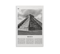 LINTEZHG Mexico Black and White Temple Poster Decorative Painting Canvas Wall Art Living Room Poster Bedroom Painting Wall Art Picture Print Modern Family Room Decor 16 x 24 Inches (40 x 60 cm)