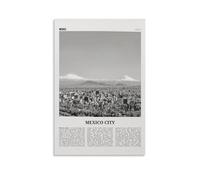 LINTEZHG Mexico City Black And White Volcanoes Poster Decorative Painting Canvas Wall Art Living Room Poster Bedroom Painting Wall Art Picture Print Modern Family Room Decor 08 x 12 Inch (20 x 30 cm)