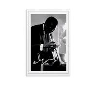 LINTEZHG Miles Davis Singer Signed Poster Decorative Painting Canvas Wall Art Living Room Poster Bedroom Painting Wall Art Picture Print Modern Family Room Decor 08 x 12 Inches (20 x 30 cm)