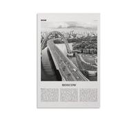 LINTEZHG Moscow Black and White Russia Poster Decorative Painting Canvas Wall Art Living Room Poster Bedroom Painting Wall Art Picture Print Modern Family Room Decor 16 x 24 Inches (40 x 60 cm)