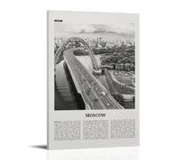 LINTEZHG Moscow Black and White Russia Poster Decorative Painting Canvas Wall Art Living Room Poster Bedroom Painting Wall Art Picture Print Modern Family Room Decor 20 x 30 Inches (50 x 75 cm)