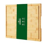 LinTimes Large Bamboo Chopping Board, 44.7 x 30.5 cm Wooden Cutting Board with Juice Grooves, 1.5 cm Thick Lightweight Kitchen Prep Board & Charcuterie Tray for Meat, Vegetables and Cheese