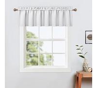 LinTimes Valance Kitchen Curtains,52 x 15 inch Long,White Wine,Rod Pocket Short Blackout Curtain for Small Windows,Thermal Window Treatment and Room Darkening Cafe Curtain