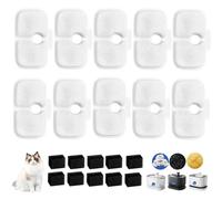 LINTRA Cat Fountain Filter, Pack of 10 Cat Drinking Fountain Filter, Cat Fountain Filter Replacement with 10 Black Sponges, Activated Carbon Absorption, for Petlibro Cat Fountain