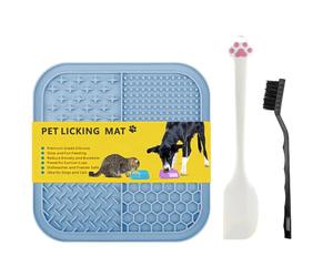 LINTRA Lick Mat, 19.5 x 19.5 cm Lick Mat Cat, Silicone Lick Mat, Dog, Blue Dog Lick Mat, with Suction Cups on the Bottom, for Pets, Dogs, Cats