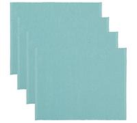 LINUM UNI Placemat 4-pack 35x46 cm, 100% Ribbed Cotton, Machine Washable, Dusty Turquoise