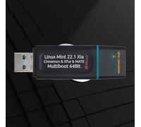 Linux Mint 22.1 Inch Xia - All Editions (Cinnamon, Mate, Xfce) - Multiboot to 64GB USB-A 3.2 Stick - Approx. 50GB Free Memory
